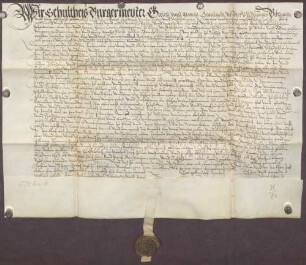 Gültbrief der Gemeinde Ispringen gegen Markgraf Carl II. von Baden-Durlach über 990 fl.