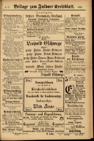Zweite Ausgabe vom Donnerstag, den 27. Juni 1895.