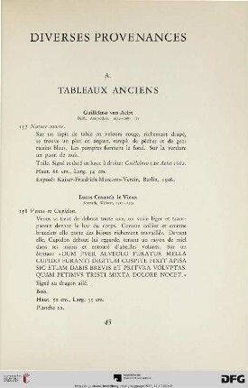 A. Tableaux anciens (Nr. 157-177)