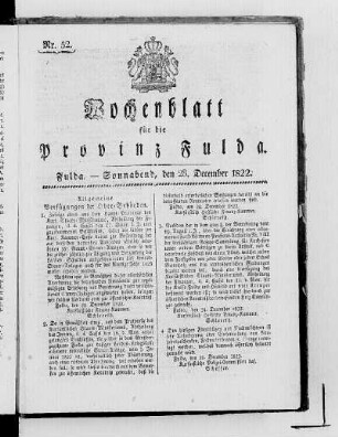 Nr. 52, Ausgabe vom 28. Dezember 1822