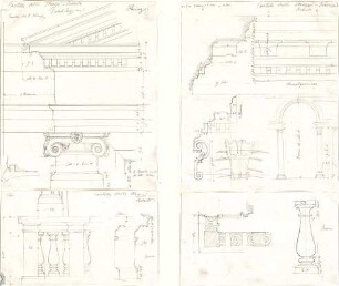 Lange, Ludwig; Lange - Archiv: VI.1 Renaissance in Italien (vorw. Details) - u. a. Florenz (Teilgrundriss, Details)
