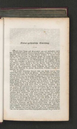 Literar-geschichtliche Einleitung.
