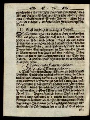 II. Trost bey solchem traurigem Hinfall.