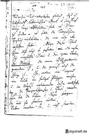 105: Brief von Caroline Herder an Johann Wilhelm Ludwig Gleim : Carolina (genannt Caroline) Maria Herder