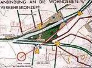 Hansjakob, Gottfried; Augsburg - Wolfzahnau; Freiflächenplanung - Wolfzahnau, Anbindung an Wohngebiete, Verkehrskonzept (Lageplan)