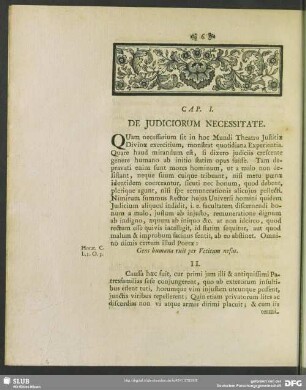 Cap. I. De Iudiciorum Necessitate
