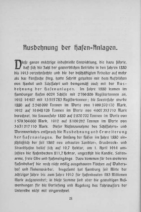 Ausdehnung der Hafen-Anlagen.