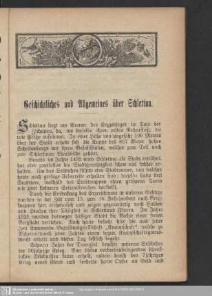 Geschichtliches und Allgemeines über Schlettau