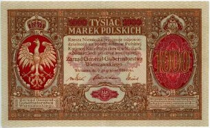 Geldschein, 1.000 Polnische Mark, 9.12.1916