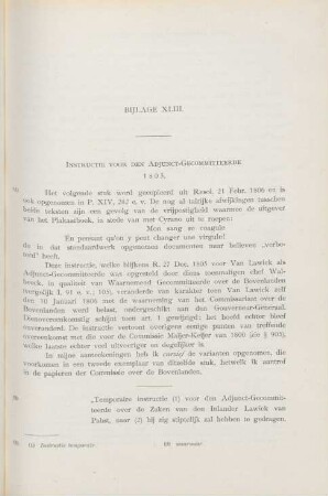 Bijlage XLIII. Instructie voor den Adjunct-Gecommitteerde, 1805