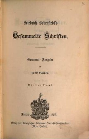 Friedrich Bodenstedt's gesammelte Schriften : Gesammt-Ausgabe in zwölf Bänden. 4, Russische Dichter ; 1,1. Alexander Puschkin