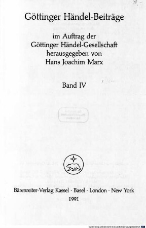 Göttinger Händel-Beiträge. 4 (1991)