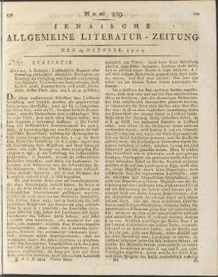 Num. 259. Den 29. October 1804