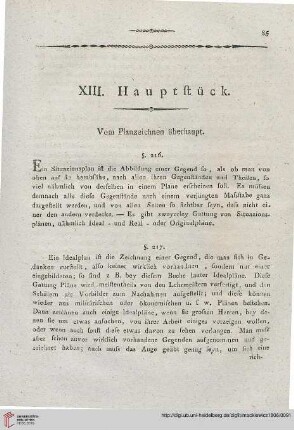 XIII. Hauptstück: Vom Planzeichnen überhaupt