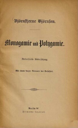 Monogamie und Polygamie
