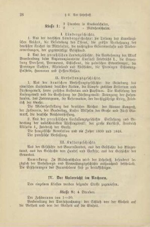 IV. Der Unterricht im Rechnen