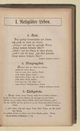 I. Religiöses Leben