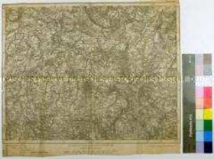 Topographische Karte der Gegend südöstlich von Zwickau zwischen Werdau, Stollberg, Schwarzenberg und Auerbach im Königreich Sachsen