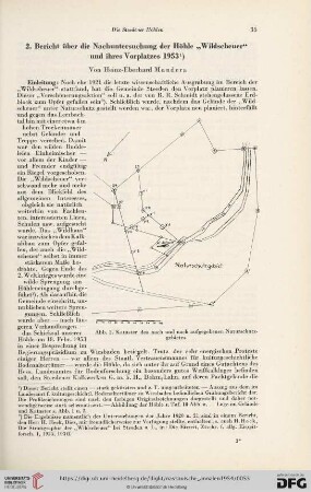 65: Die Steedener Höhlen, 2, Bericht über die Nachuntersuchung der Höhle "Wildscheuer" und ihres Vorplatzes 1953