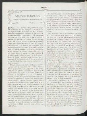 Vida literaria : A orthographia portugueza