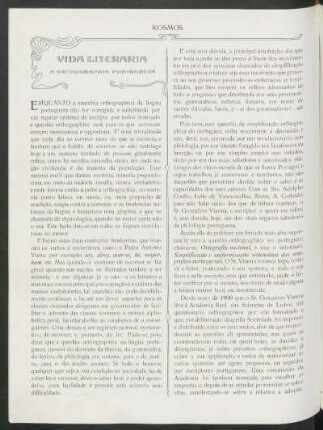 Vida literaria : A orthographia portugueza