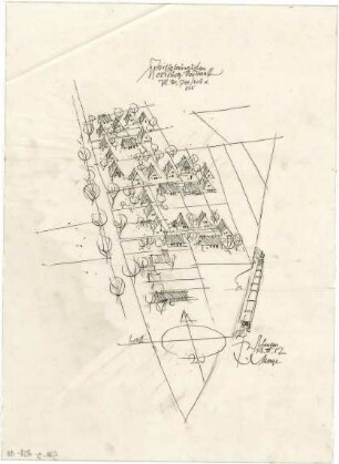 Gsaenger, Gustav; Moosburg (Bayern); Teilbebauungspläne - Moosburg Nordwest, Teilbebauungsplan für Pl. Nr. 799, 804, 805 (Vogelperspektive)
