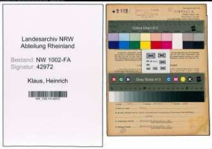 Entnazifizierung Heinrich Klaus, geb. 26.01.1895 (Baecker)