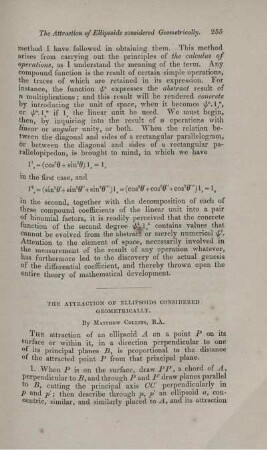 The attraction of ellipsoids considered geometrically.