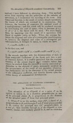 The attraction of ellipsoids considered geometrically.