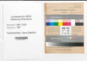 Entnazifizierung Hans Dietrich Tschierschke , geb. 25.12.1901 (Bergingenieur)