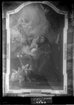 Hechingen Franziskanerkirche Sankt Luzen Antoniusaltar Mittelbild Vision des heiligen Antonius