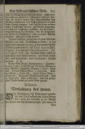 Ischuria. Verhaltung des Urins