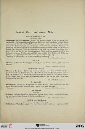 Gemälde älterer und neuerer Meister (Nr. 1-571)