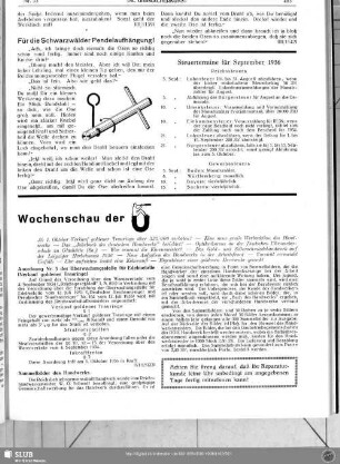 Steuertermine für September 1936