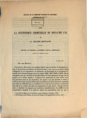 Sur la statistique criminelle du royaume-uni de la Grande-Bretagne : Bulletin de la Commission Centrale de Statistique ; extrait du tome IV.