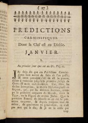 27-63, Predictionis Carminifiques