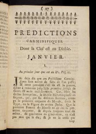 27-63, Predictionis Carminifiques