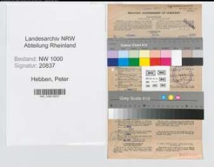 Entnazifizierung Peter Hebben, geb. 09.01.1911 (Versich.Angest.)