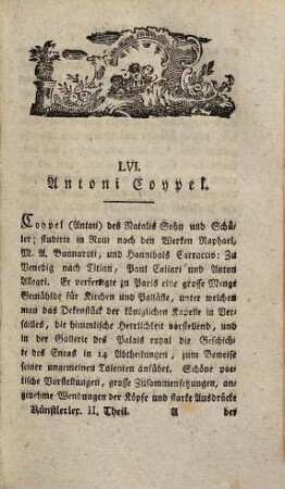 Allgemeines Künstlerlexikon oder Lebensbeschreibungen 223 berühmter Künstlern, Mahlern, und Kupferstechern etc. etc. und Anzeige ihrer Werke etc. etc., 2. Coypel - Lingelbach