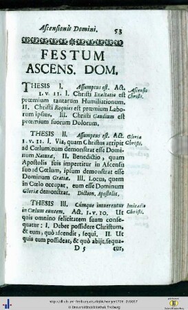 Festum Ascensionis Domini.