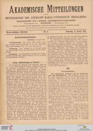 Nr. 11 (12. Januar 1901)