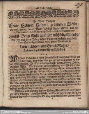 Letztes Ehren- und Denck-Mahl
