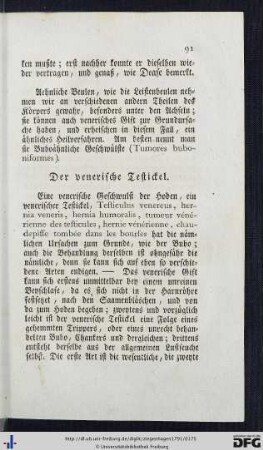 Der venerische Testickel.