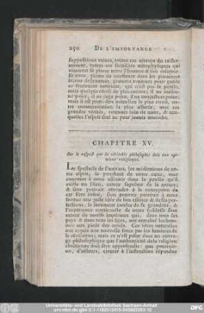 Chapitre XV. Sur le respect que la véritable philosophie doit aux opinions religieuses.