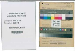 Entnazifizierung Erich Timmerbeil , geb. 15.01.1909 (Techniker)