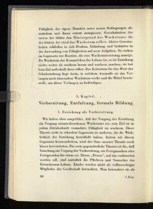 5. Kapitel. Vorbereitung, Entfaltung, formale Bildung