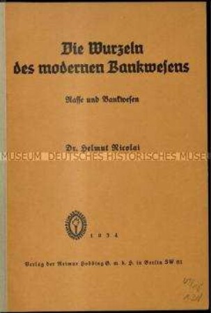 Antisemitische Schrift über die Geschichte des Bankwesens