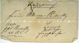 Brief von Bernhard Rostosky an seine Eltern, mit Briefumschlag