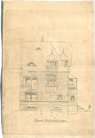 Billing, Hermann; Karlsruhe, Jahnstr. 24; Haus Lieber - Fassade (Riefstahlstr.)
