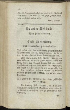 Erste Abtheilung. Von beweisenden Privaturkunden.